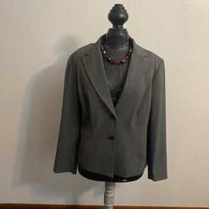 Rafaella Woman Black/Gray 2 button blazer, size 18W